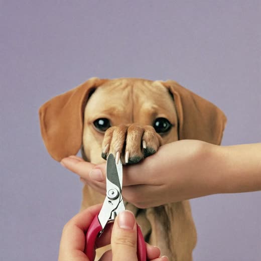 A dog's paw having its nails trimmed